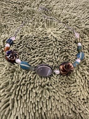 Free People Multicolor Beaded Statement Necklace